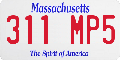 MA license plate 311MP5