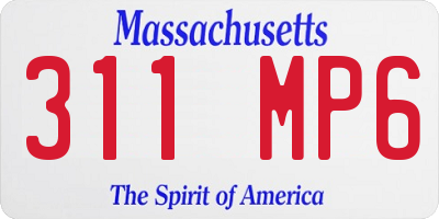 MA license plate 311MP6