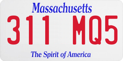MA license plate 311MQ5