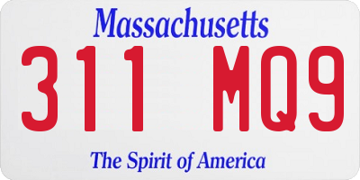 MA license plate 311MQ9
