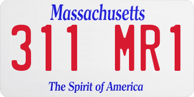 MA license plate 311MR1