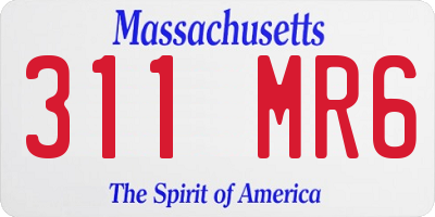MA license plate 311MR6