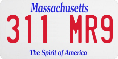 MA license plate 311MR9