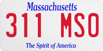 MA license plate 311MS0