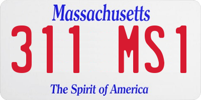 MA license plate 311MS1