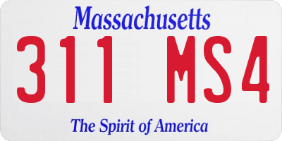 MA license plate 311MS4