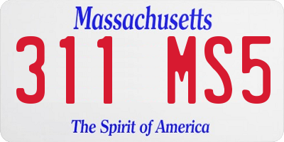 MA license plate 311MS5