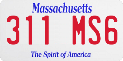 MA license plate 311MS6