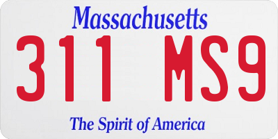 MA license plate 311MS9