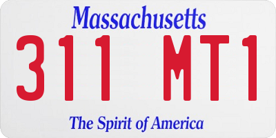 MA license plate 311MT1