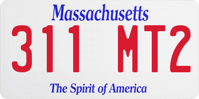 MA license plate 311MT2