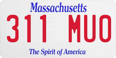 MA license plate 311MU0