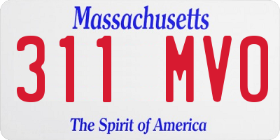 MA license plate 311MV0
