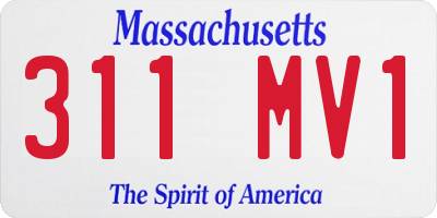 MA license plate 311MV1