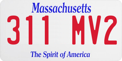 MA license plate 311MV2