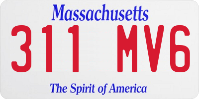 MA license plate 311MV6