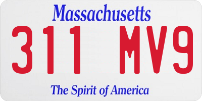 MA license plate 311MV9