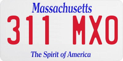 MA license plate 311MX0