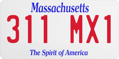MA license plate 311MX1