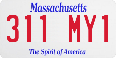 MA license plate 311MY1