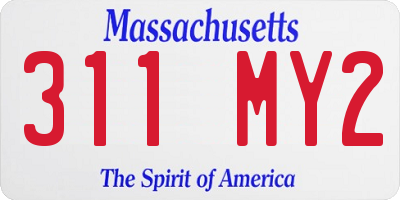 MA license plate 311MY2