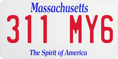 MA license plate 311MY6