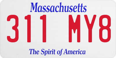 MA license plate 311MY8