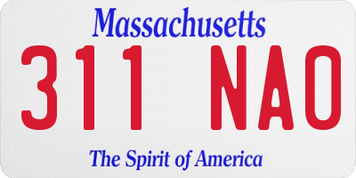 MA license plate 311NA0