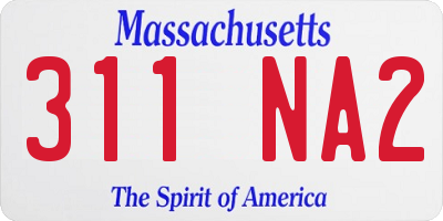 MA license plate 311NA2