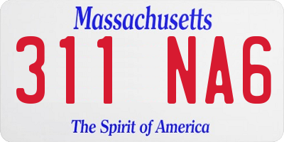 MA license plate 311NA6