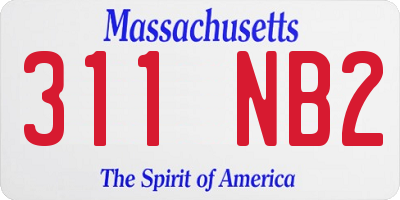 MA license plate 311NB2