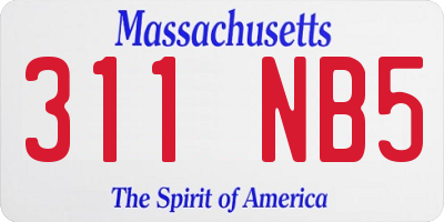 MA license plate 311NB5