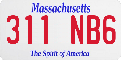 MA license plate 311NB6