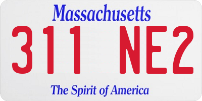 MA license plate 311NE2