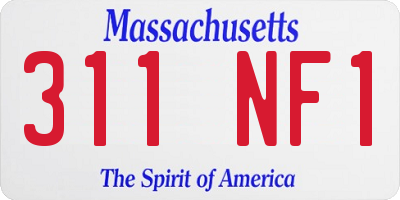 MA license plate 311NF1