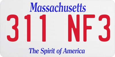 MA license plate 311NF3