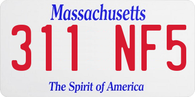 MA license plate 311NF5