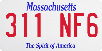 MA license plate 311NF6