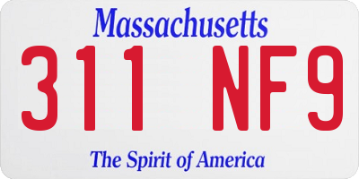 MA license plate 311NF9