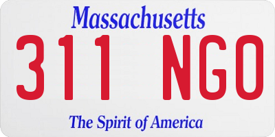 MA license plate 311NG0