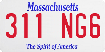 MA license plate 311NG6