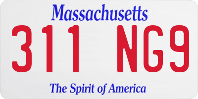 MA license plate 311NG9