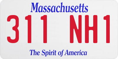 MA license plate 311NH1