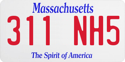 MA license plate 311NH5