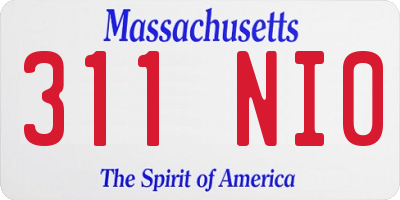 MA license plate 311NI0