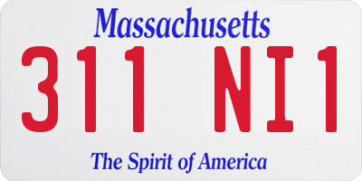 MA license plate 311NI1