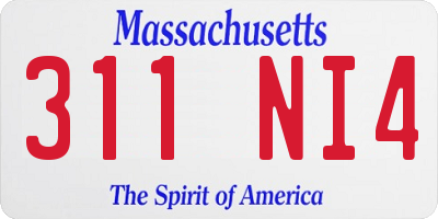 MA license plate 311NI4