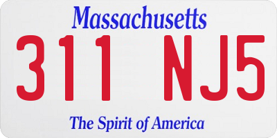 MA license plate 311NJ5