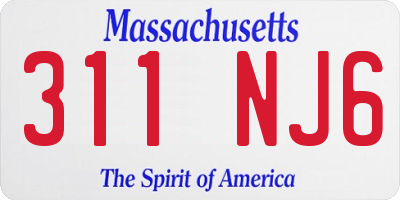 MA license plate 311NJ6