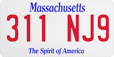 MA license plate 311NJ9